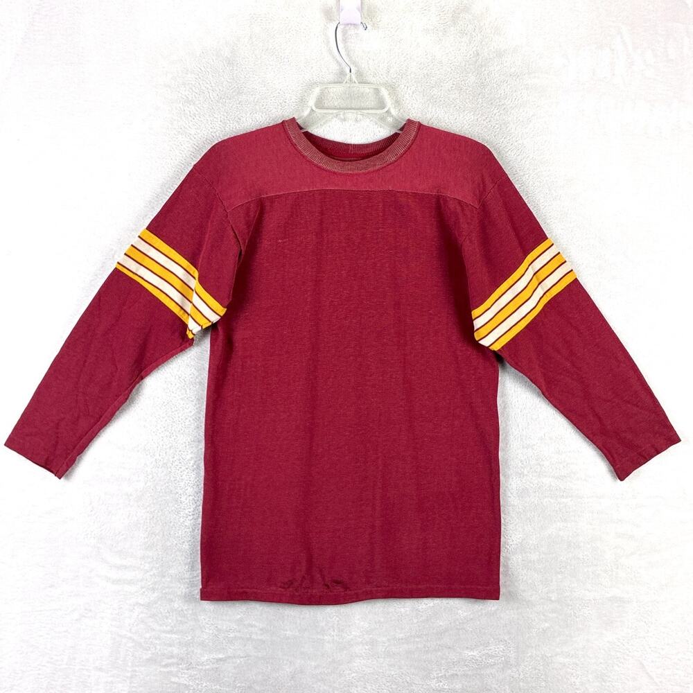 VTG Rawlings Fan Jersey Mens L Red Yellow Stripe Redskins Football 70s 80s USA